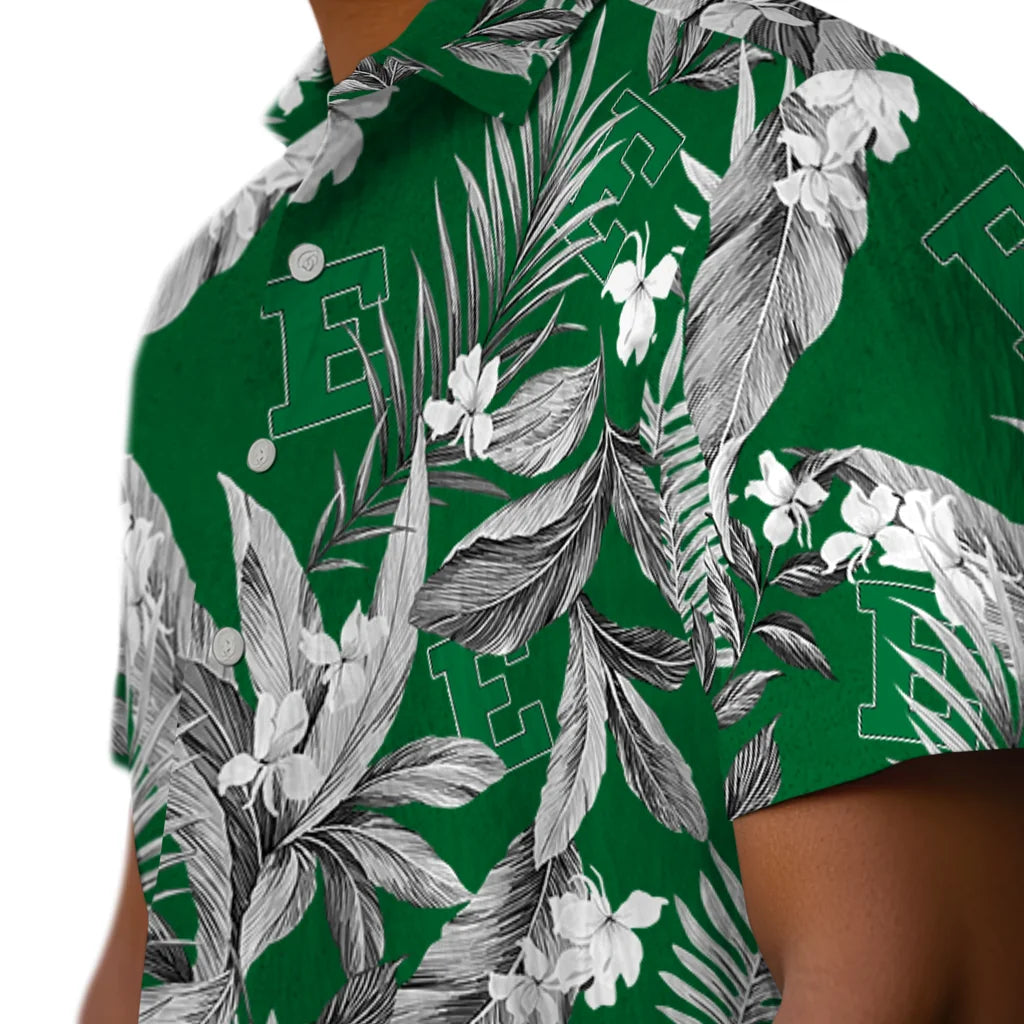 Eastern Michigan Eagles Hawaiian Shirt - Palm Leaves | Hula Hawaiian Shirts