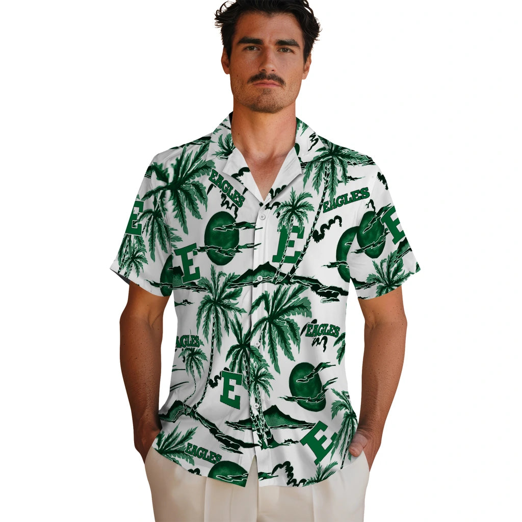 Eastern Michigan Eagles Hawaiian Shirt - Palm Sunset | Hula Hawaiian Shirts