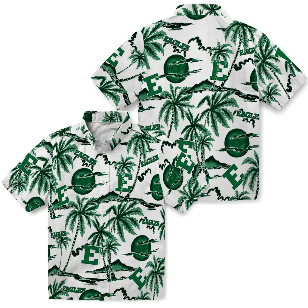Eastern Michigan Eagles Hawaiian Shirt - Palm Sunset | Hula Hawaiian Shirts