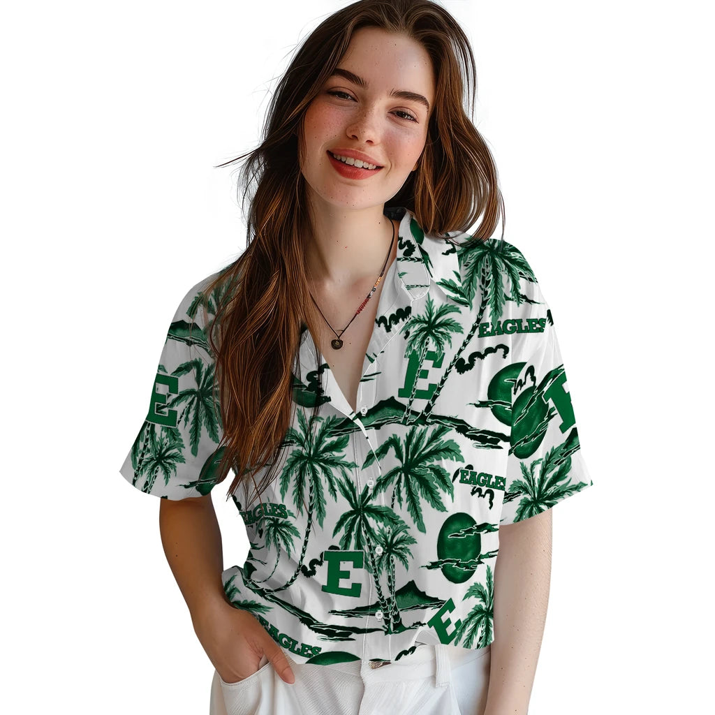 Eastern Michigan Eagles Hawaiian Shirt - Palm Sunset | Hula Hawaiian Shirts