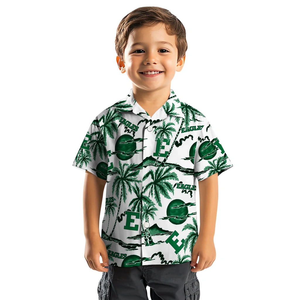 Eastern Michigan Eagles Hawaiian Shirt - Palm Sunset | Hula Hawaiian Shirts