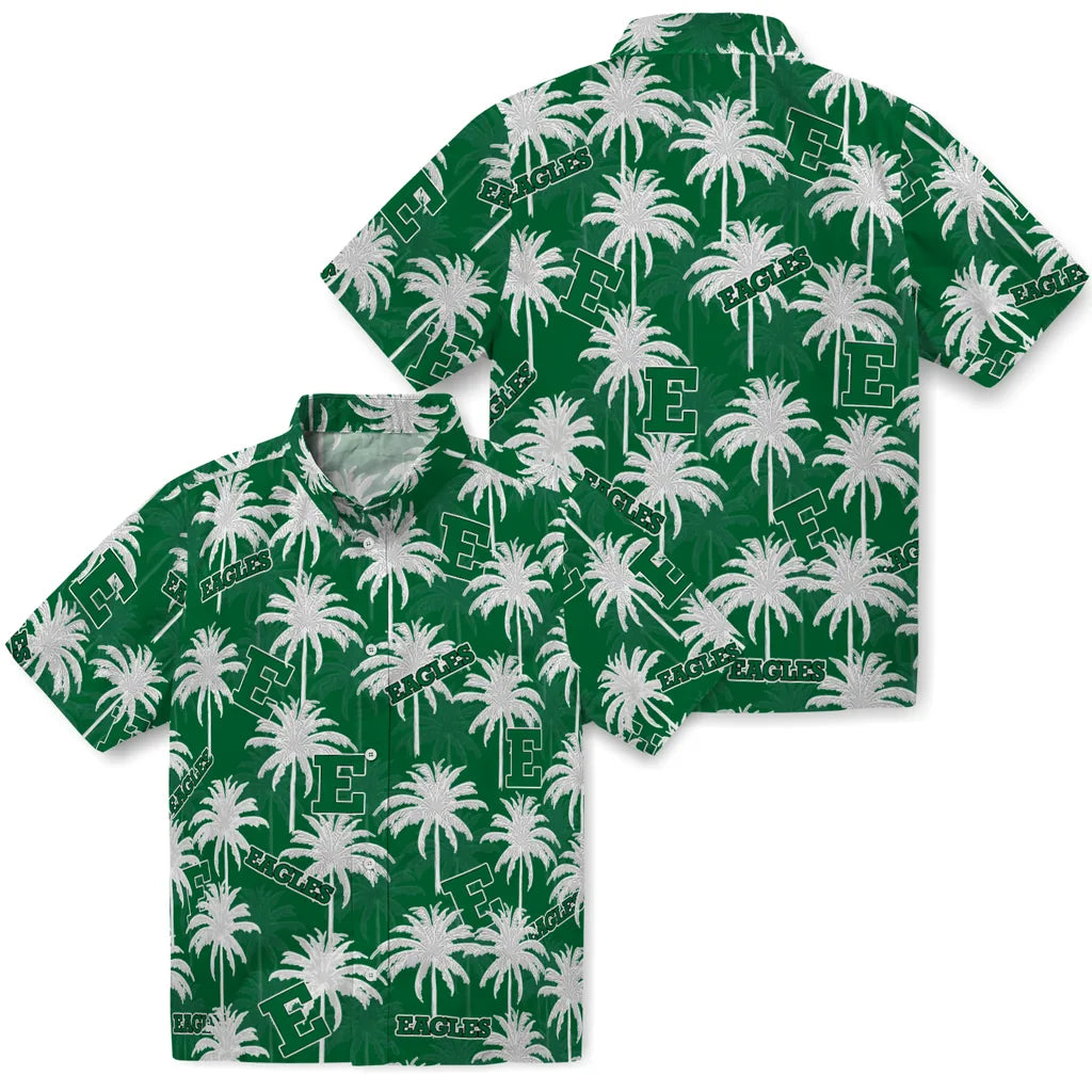 Eastern Michigan Eagles Hawaiian Shirt - Palm Tree Motif | Hula Hawaiian Shirts