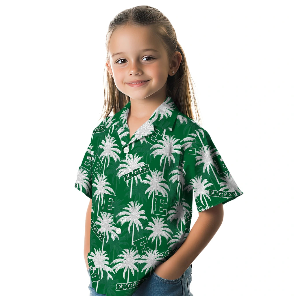 Eastern Michigan Eagles Hawaiian Shirt - Palm Tree Motif | Hula Hawaiian Shirts