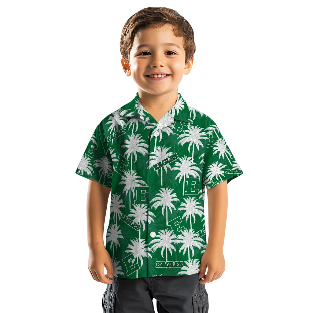 Eastern Michigan Eagles Hawaiian Shirt - Palm Tree Motif | Hula Hawaiian Shirts
