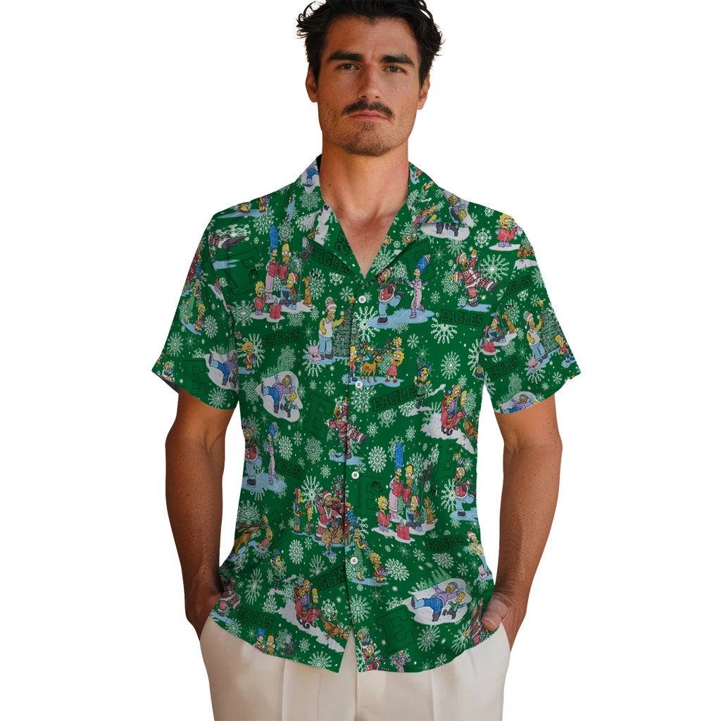 Eastern Michigan Eagles Hawaiian Shirt - Simpsons Christmas | Hula Hawaiian Shirts