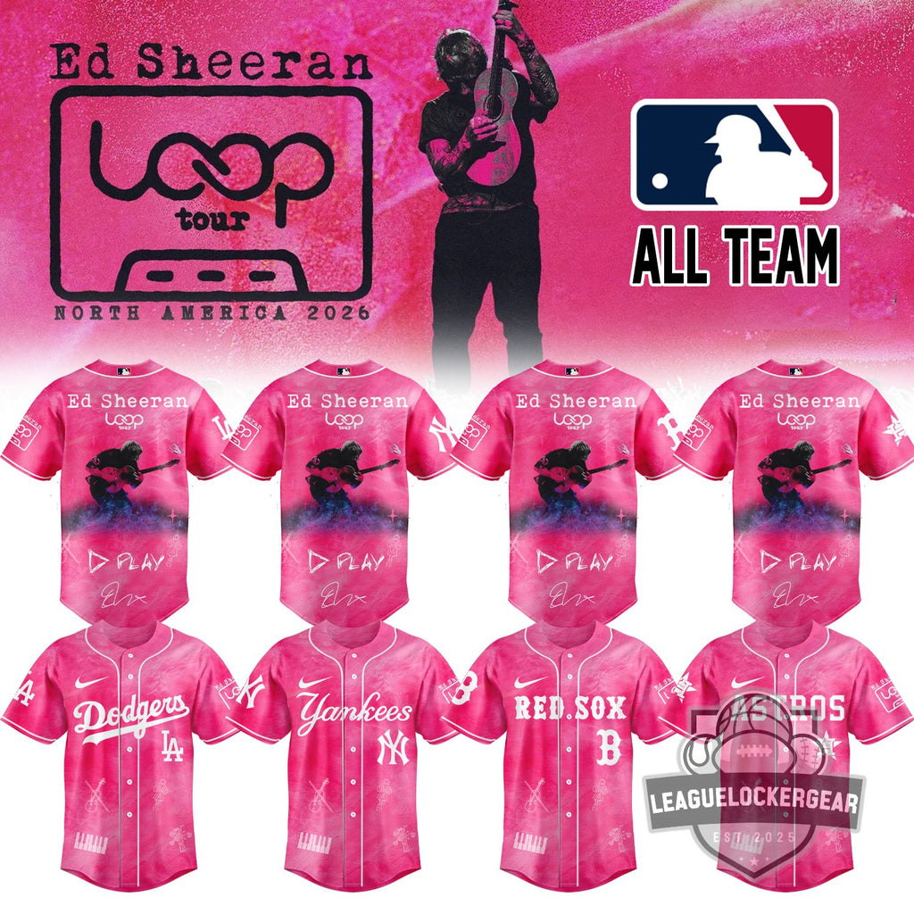 Ed Sheeran Loop Tour North America 2026 All Team MLB Baseball Jersey - LeagueLockerGear