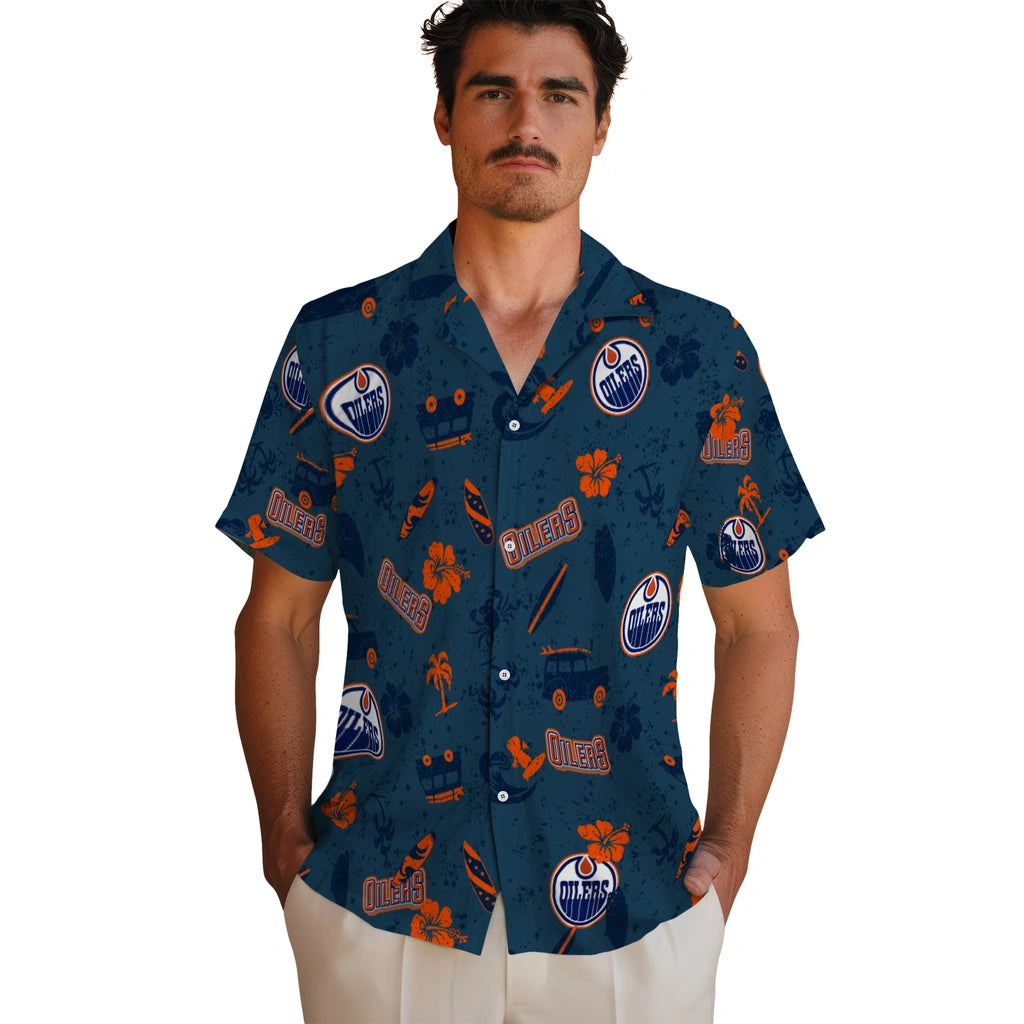 Edmonton Oilers Hawaiian Shirt - Beach Vibe | Hula Hawaiian Shirts