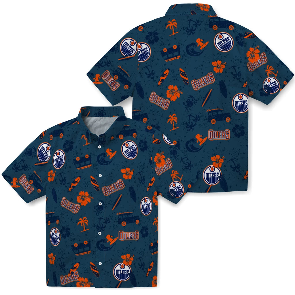 Edmonton Oilers Hawaiian Shirt - Beach Vibe | Hula Hawaiian Shirts