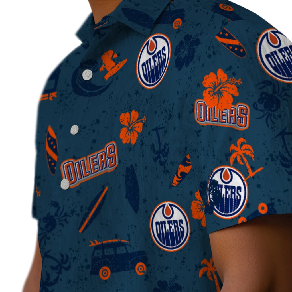 Edmonton Oilers Hawaiian Shirt - Beach Vibe | Hula Hawaiian Shirts