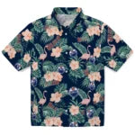 Edmonton Oilers Hawaiian Shirt - Flamingo and Hibiscus | Hula Hawaiian Shirts