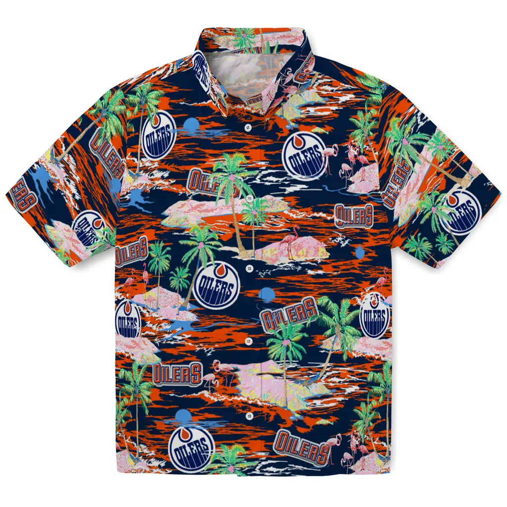 Edmonton Oilers Hawaiian Shirt - Hawaii Island | Hula Hawaiian Shirts