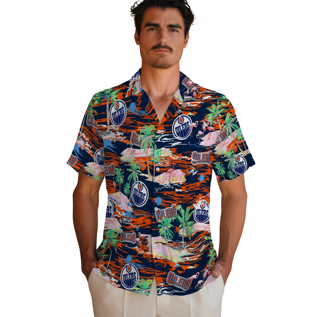 Edmonton Oilers Hawaiian Shirt - Hawaii Island | Hula Hawaiian Shirts