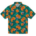 Edmonton Oilers Hawaiian Shirt - Hibiscus and Palm Leaves | Hula Hawaiian Shirts