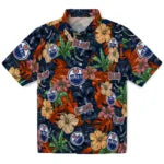 Edmonton Oilers Hawaiian Shirt - Hibiscus Tiki Jungle | Hula Hawaiian Shirts