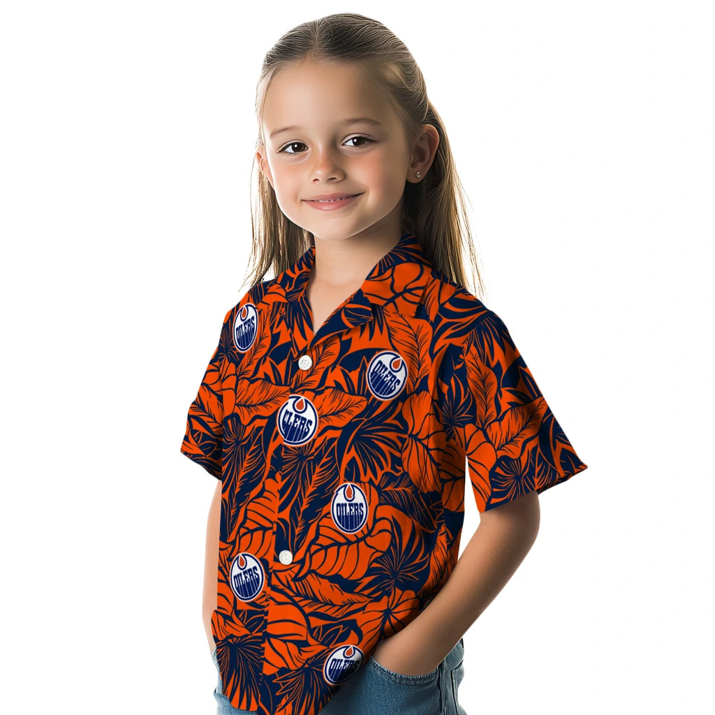 Edmonton Oilers Hawaiian Shirt - Monstera Layer | Hula Hawaiian Shirts