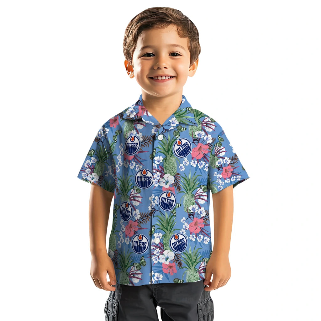 Edmonton Oilers Hawaiian Shirt - Pineapple Bouquet | Hula Hawaiian Shirts