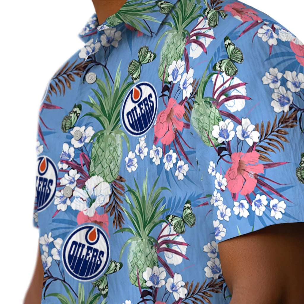Edmonton Oilers Hawaiian Shirt - Pineapple Bouquet | Hula Hawaiian Shirts