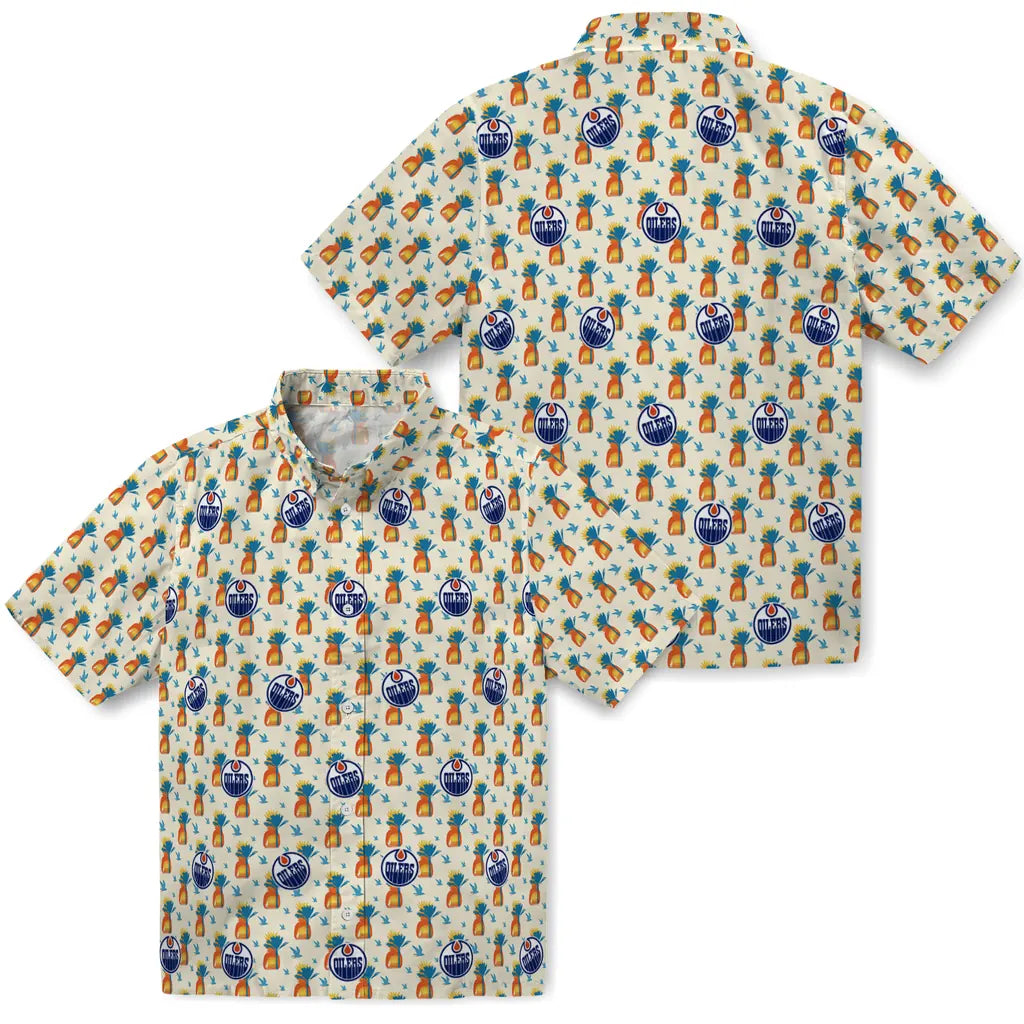 Edmonton Oilers Hawaiian Shirt - Pineapple Delight | Hula Hawaiian Shirts