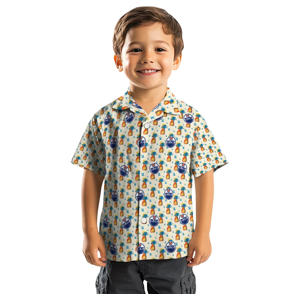 Edmonton Oilers Hawaiian Shirt - Pineapple Delight | Hula Hawaiian Shirts