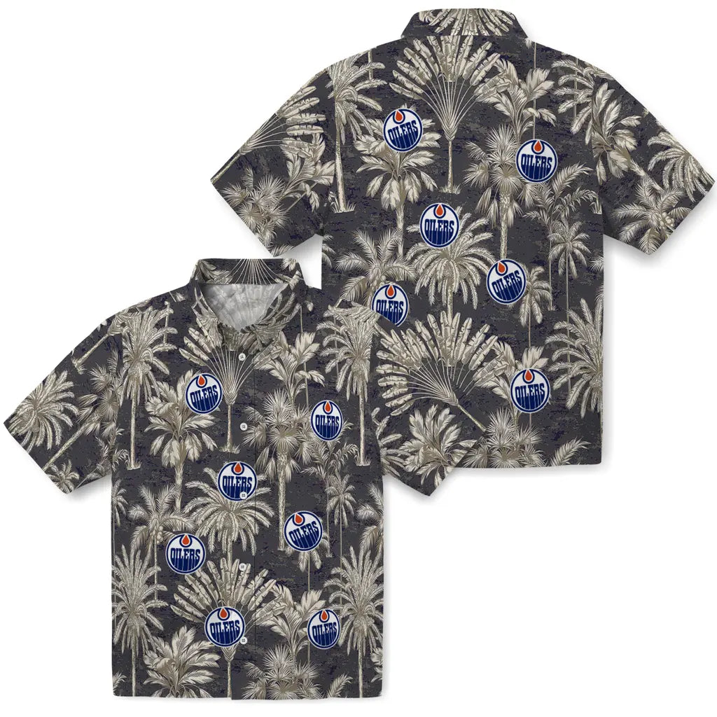 Edmonton Oilers Hawaiian Shirt - Vintage Palm Tree | Hula Hawaiian Shirts