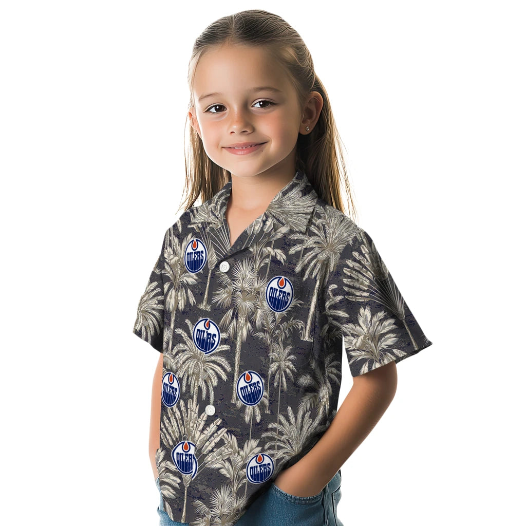 Edmonton Oilers Hawaiian Shirt - Vintage Palm Tree | Hula Hawaiian Shirts