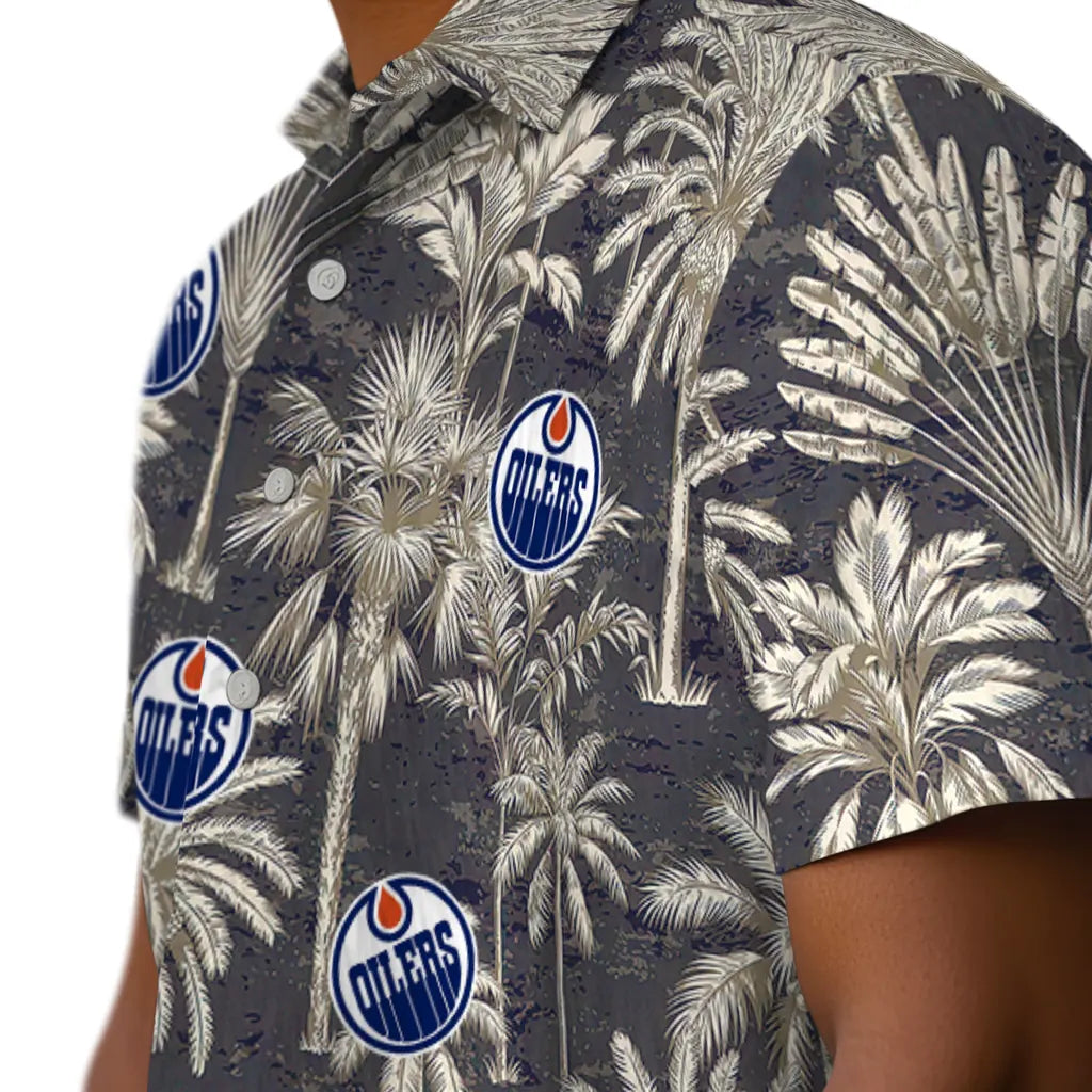 Edmonton Oilers Hawaiian Shirt - Vintage Palm Tree | Hula Hawaiian Shirts