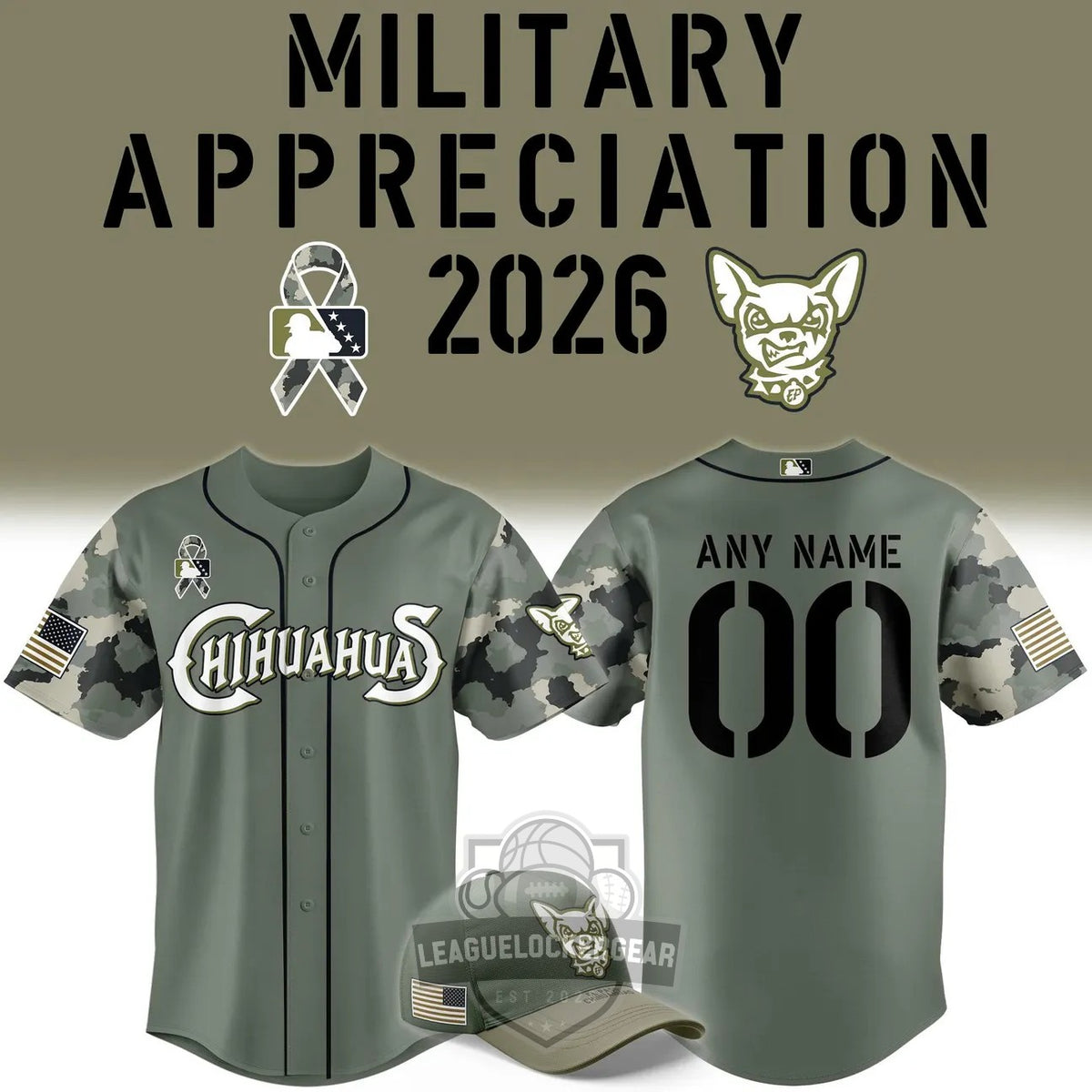 El Paso Chihuahuas Military Appreciation 2026 Baseball Jersey - LeagueLockerGear