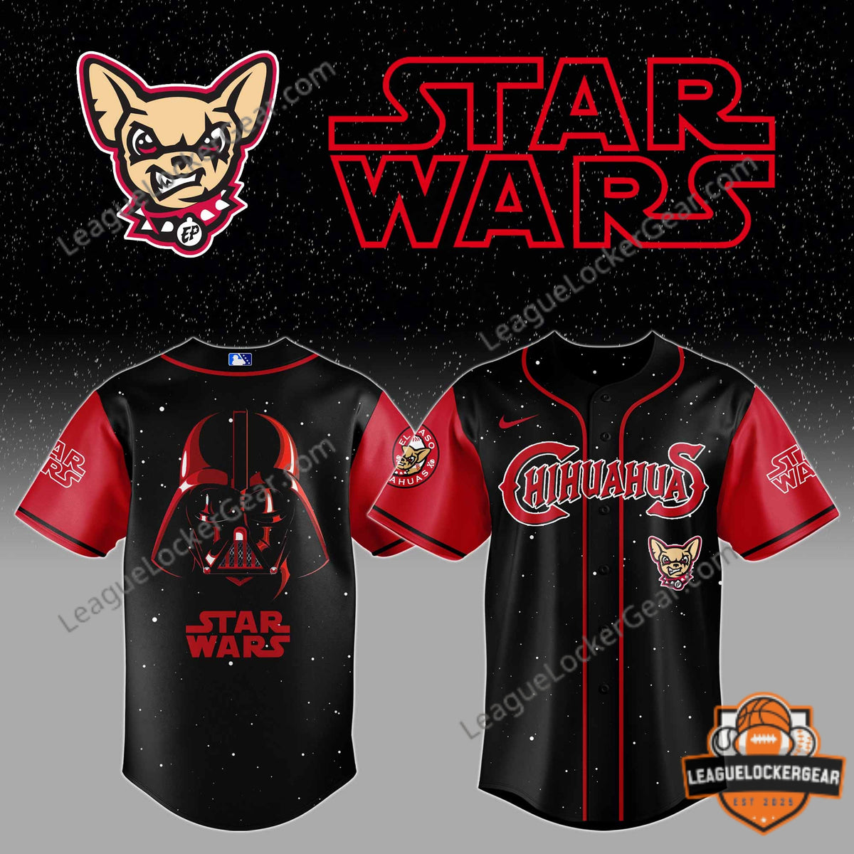El Paso Chihuahuas Darth Vader Baseball Jersey