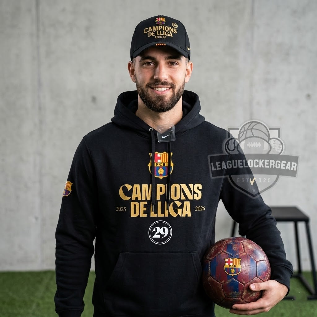 FC Barcelona LALIGA 2025-26 Champions Campiones De Lliga 29 Hoodie - LeagueLockerGear