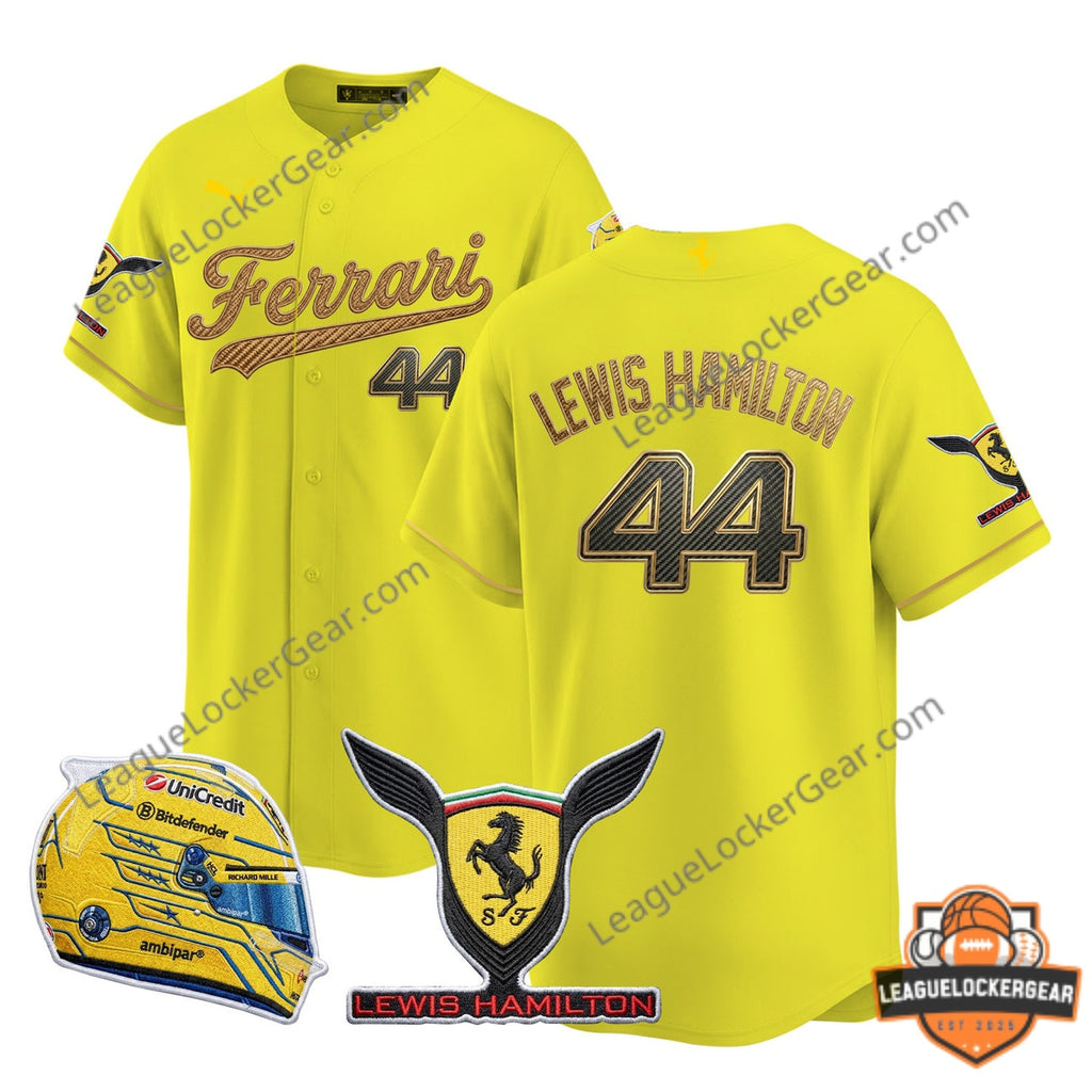 Ferrari Lewis Hamilton 44 Baseball Jersey - LeagueLockerGear