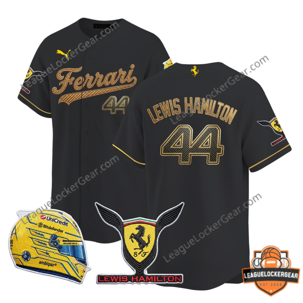 Ferrari Lewis Hamilton 44 Baseball Jersey - LeagueLockerGear