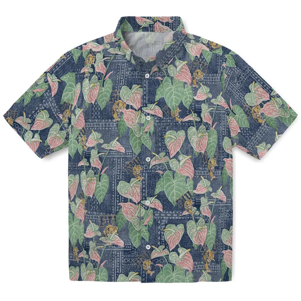 FIU Panthers Hawaiian Shirt - Anthurium Overlay | Hula Hawaiian Shirts