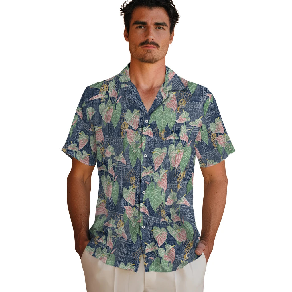 FIU Panthers Hawaiian Shirt - Anthurium Overlay | Hula Hawaiian Shirts