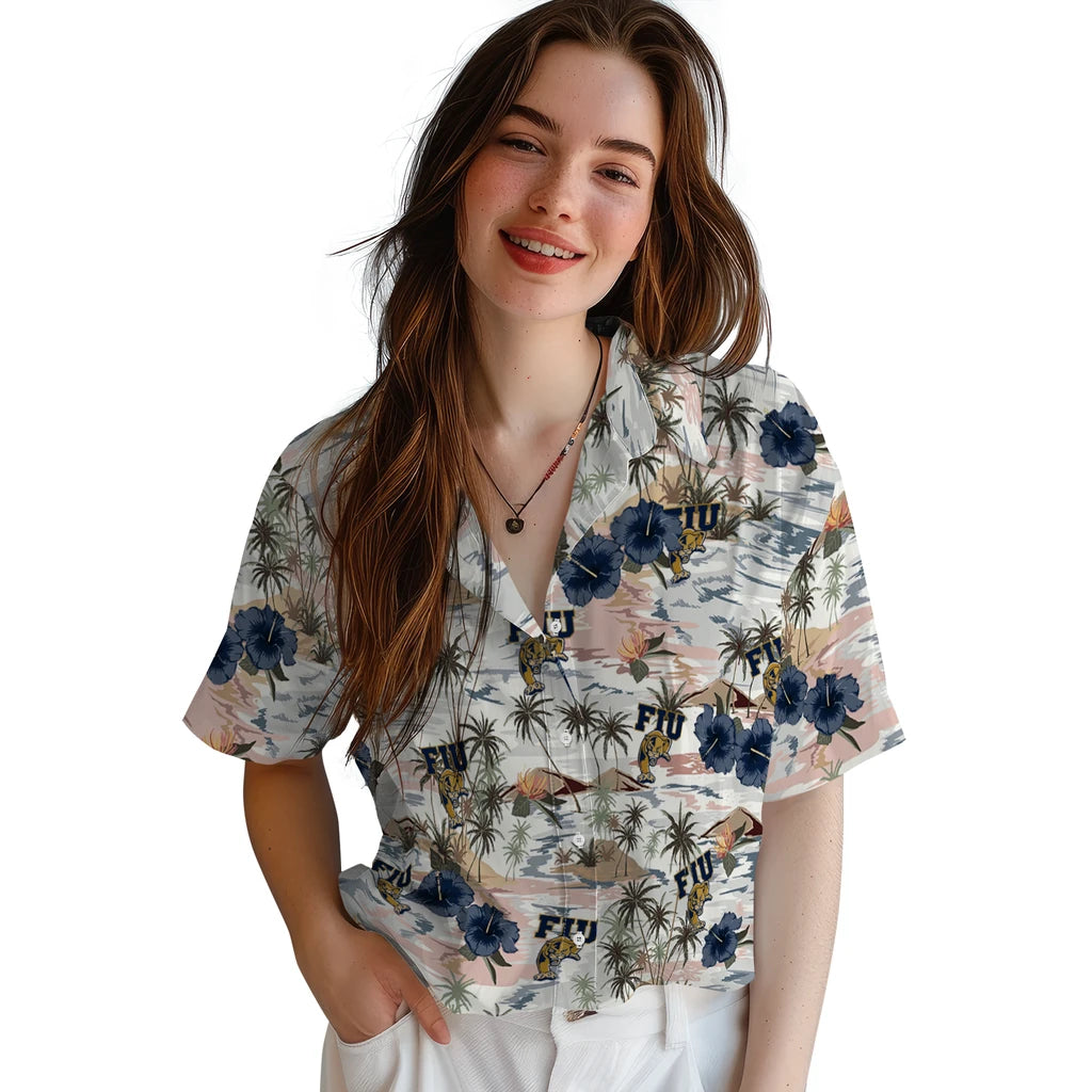 FIU Panthers Hawaiian Shirt - Hibiscus Seaside | Hula Hawaiian Shirts