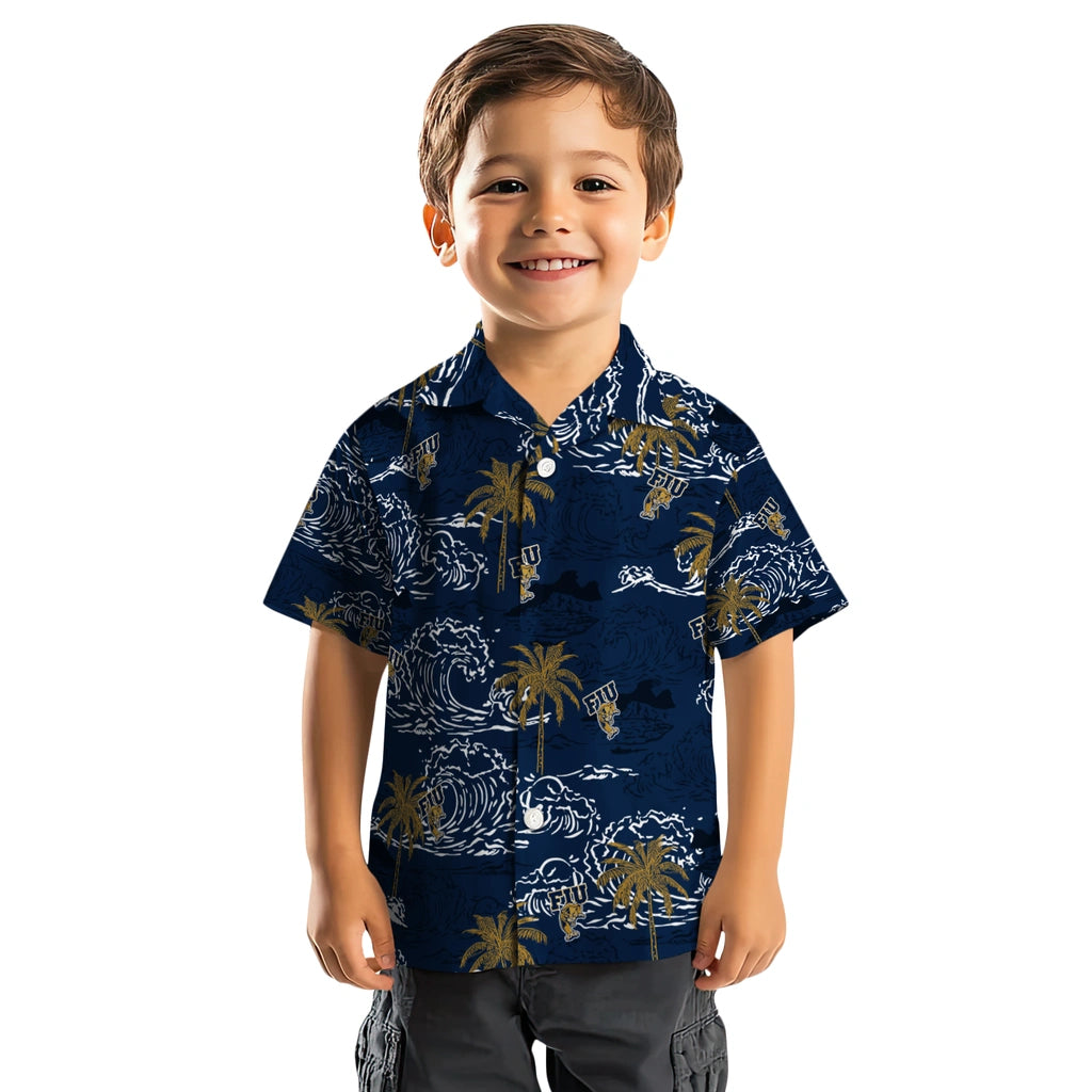 FIU Panthers Hawaiian Shirt - Wave Palm | Hula Hawaiian Shirts