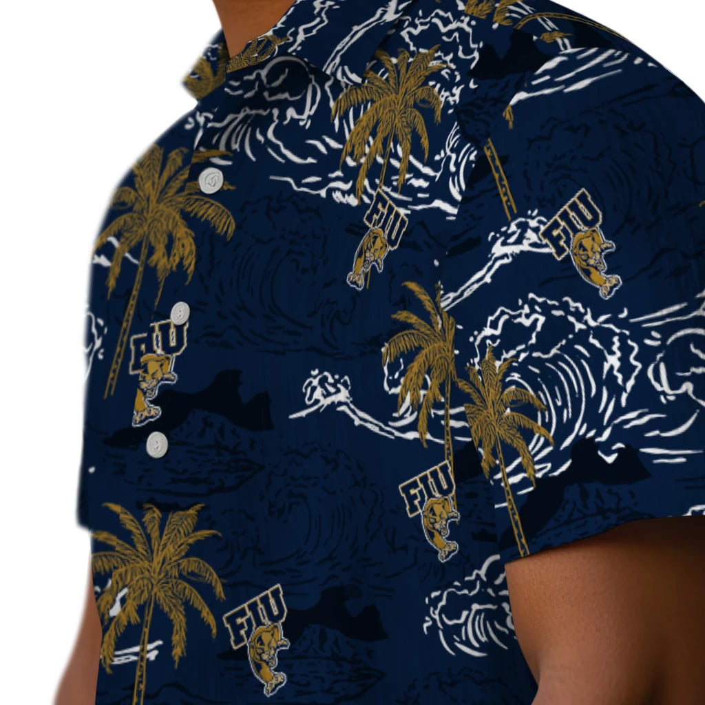 FIU Panthers Hawaiian Shirt - Wave Palm | Hula Hawaiian Shirts