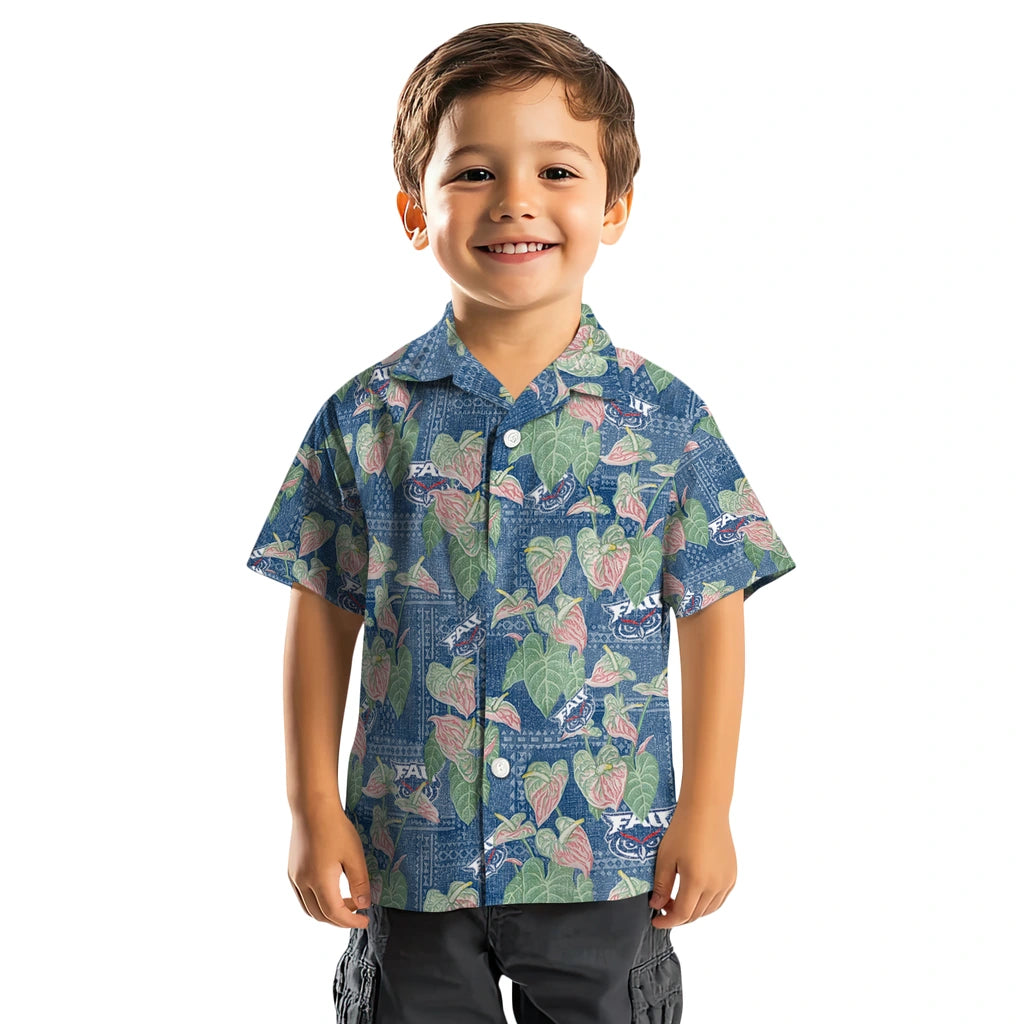 Florida Atlantic Owls Hawaiian Shirt - Anthurium Overlay | Hula Hawaiian Shirts