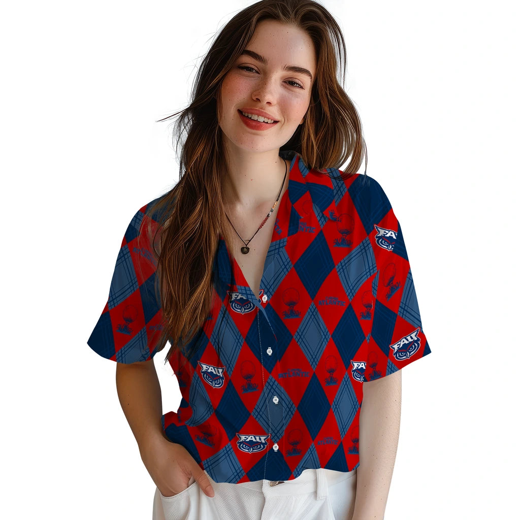Florida Atlantic Owls Hawaiian Shirt - Golfing Plaid | Hula Hawaiian Shirts