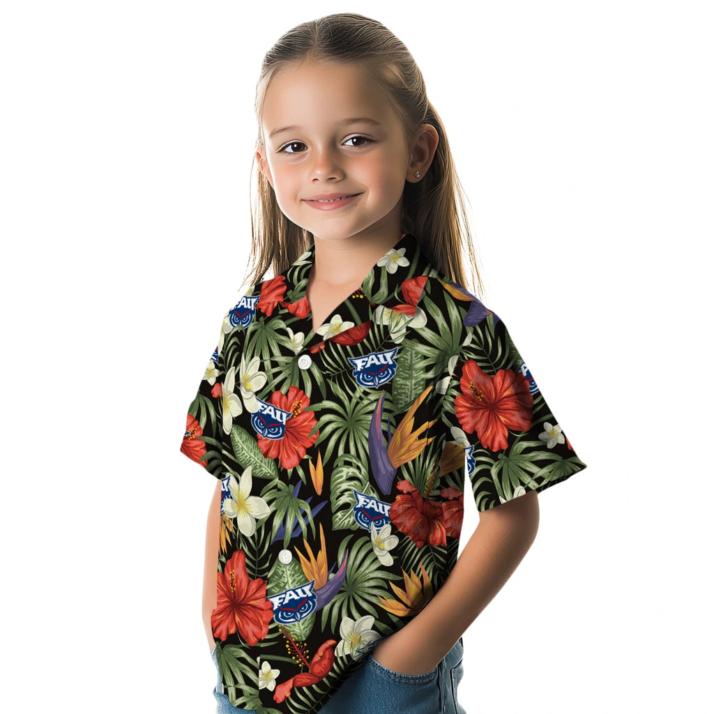 Florida Atlantic Owls Hawaiian Shirt - Hawaii Floral Hibiscus | Hula Hawaiian Shirts