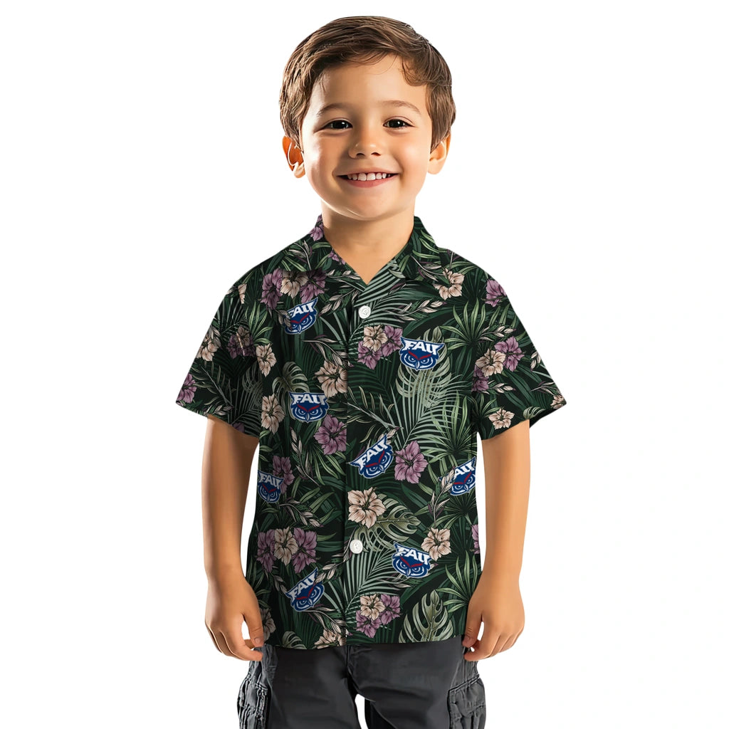 Florida Atlantic Owls Hawaiian Shirt - Hibiscus Leaves Pattern | Hula Hawaiian Shirts