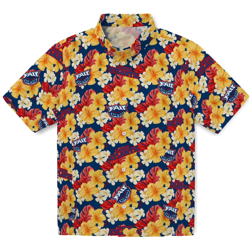 Florida Atlantic Owls Hawaiian Shirt - Hibiscus Tropics | Hula Hawaiian Shirts