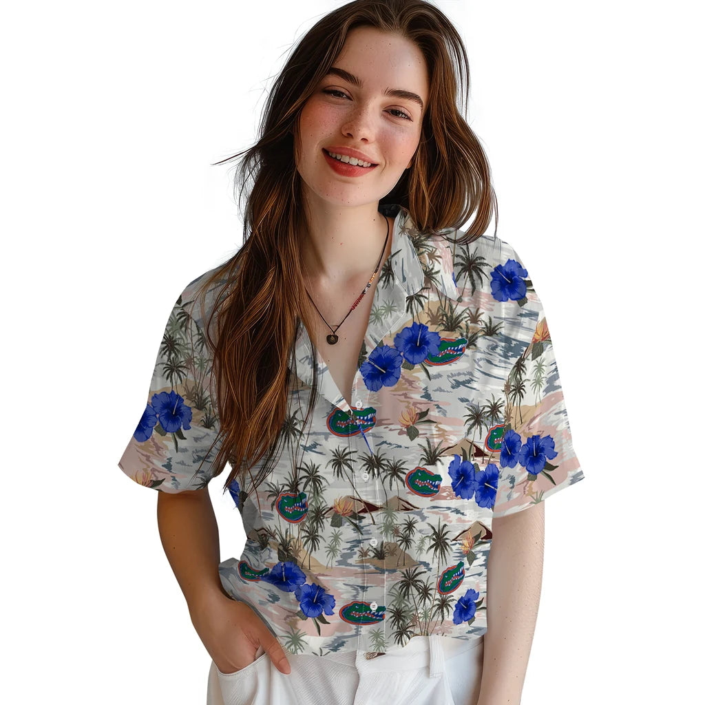 Florida Gators Hawaiian Shirt - Hibiscus Seaside | Hula Hawaiian Shirts