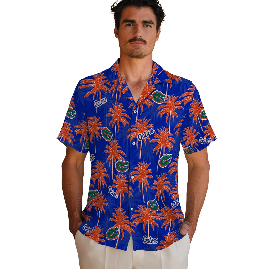 Florida Gators Hawaiian Shirt - Palm Tree Motif | Hula Hawaiian Shirts