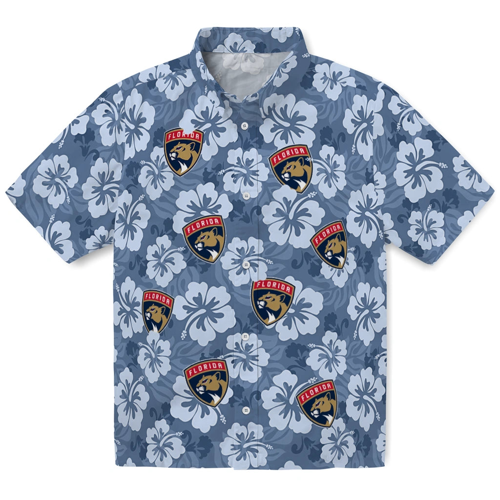 Florida Panthers Hawaiian Shirt - Hibiscus Cluster | Hula Hawaiian Shirts