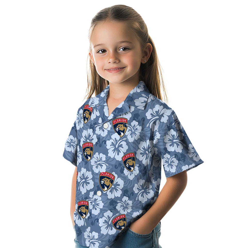 Florida Panthers Hawaiian Shirt - Hibiscus Cluster | Hula Hawaiian Shirts