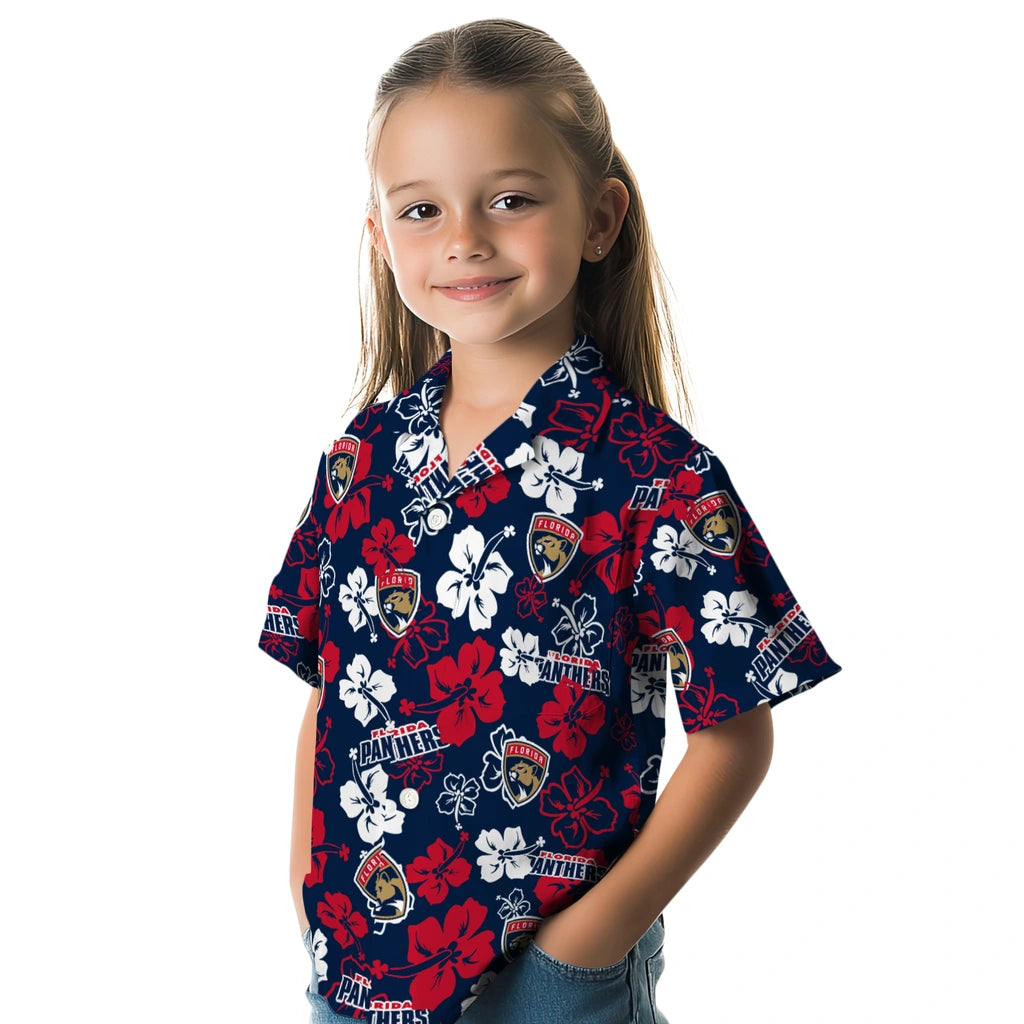 Florida Panthers Hawaiian Shirt - Hibiscus Flower Design | Hula Hawaiian Shirts
