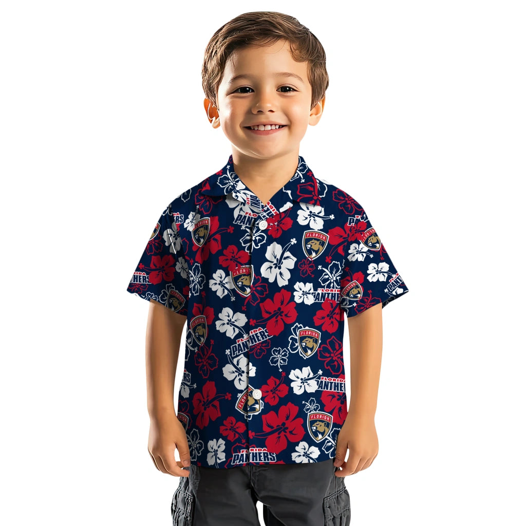 Florida Panthers Hawaiian Shirt - Hibiscus Flower Design | Hula Hawaiian Shirts