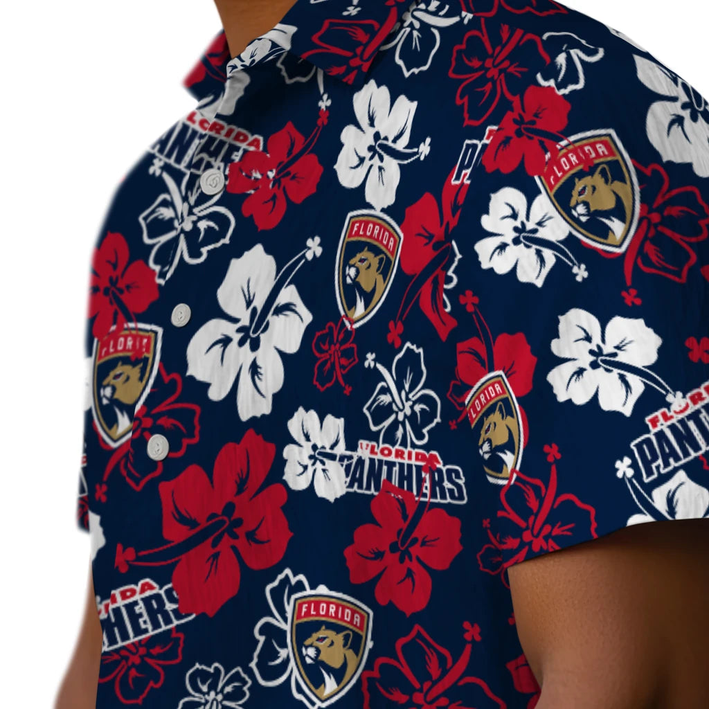 Florida Panthers Hawaiian Shirt - Hibiscus Flower Design | Hula Hawaiian Shirts