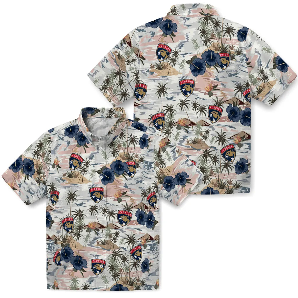 Florida Panthers Hawaiian Shirt - Hibiscus Seaside | Hula Hawaiian Shirts