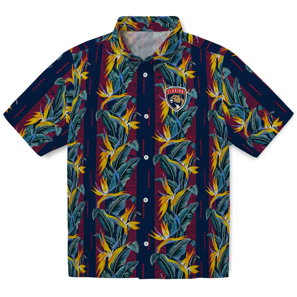 Florida Panthers Hawaiian Shirt - Paradise Vines | Hula Hawaiian Shirts